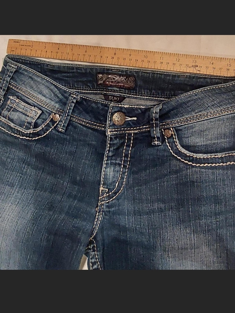 Silver Jeans Co. SUKI Mid Rise Bootcut Jeans Y2K Stitch. SZ 30/32 (10)